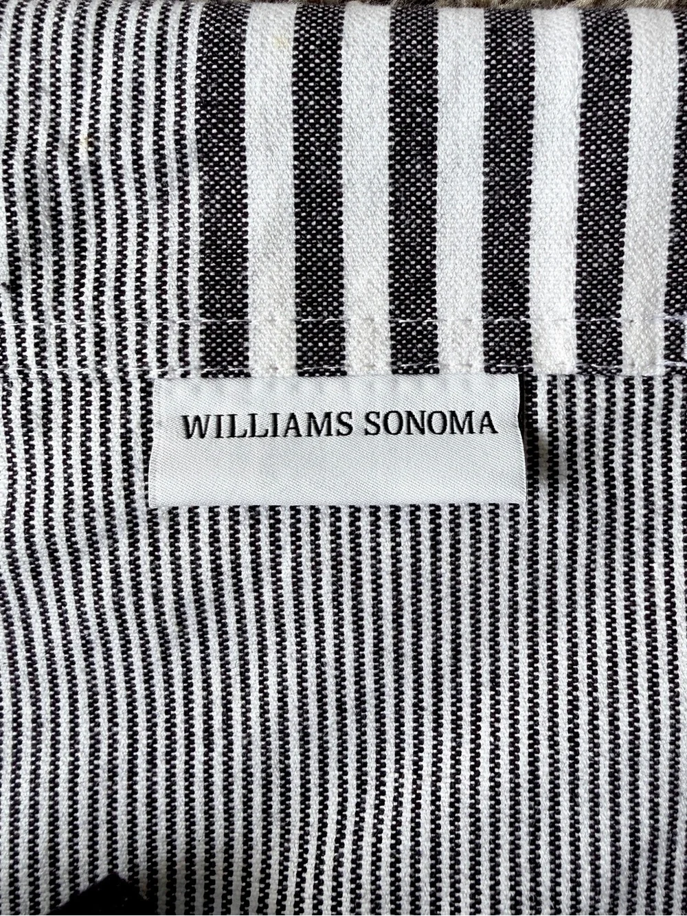 Williams Sonoma Black and White Striped Bay Apron